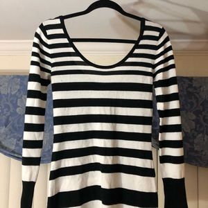 Black and white striped tunic